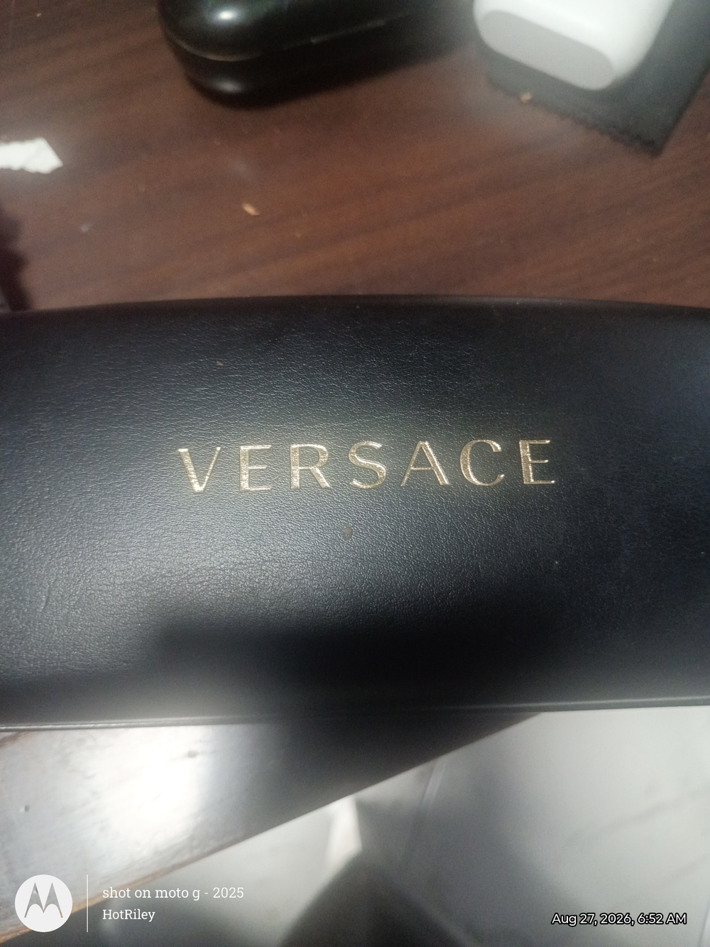 Versace Black Sunglasses Case with Gold Logo